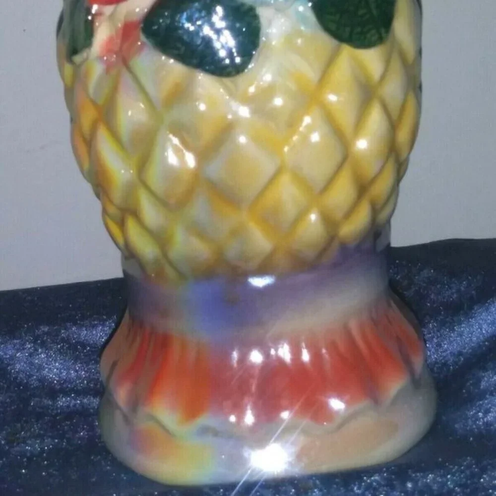 Vintage Pearlescent Lustreware Vase Floral multicolor 8